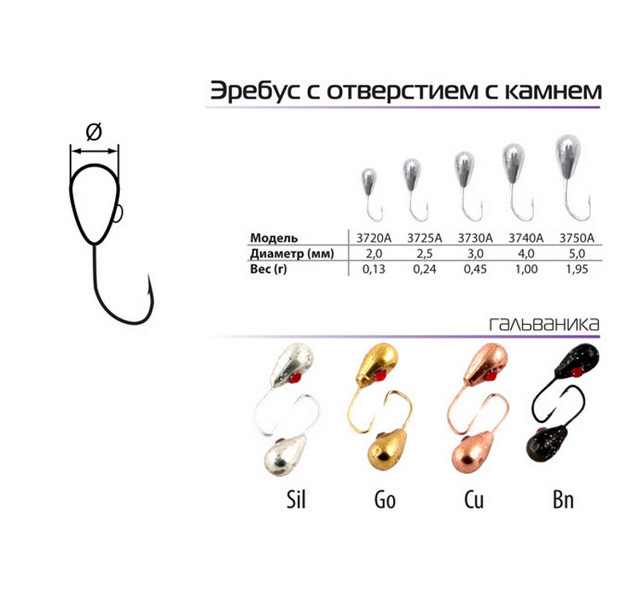 фото Spider мормышка w spider эребус с отверстием с камнем (размер 5; вес (гр) 1,95 / bn)