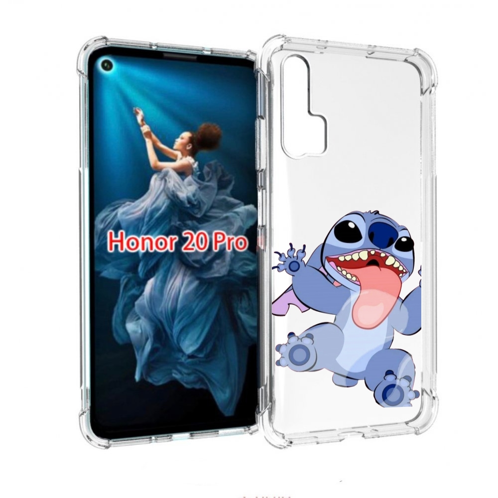 

Чехол бампер MyPads большой-стич для Honor 20 Pro противоударный, Прозрачный, Tocco