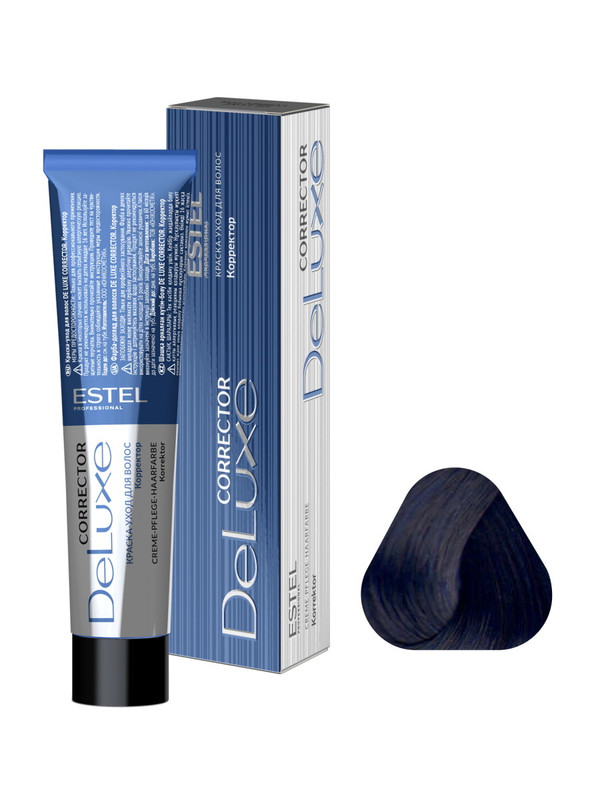 Купить Краска для волос Estel Professional De Luxe 60 мл Корректор 0/11 Синий
