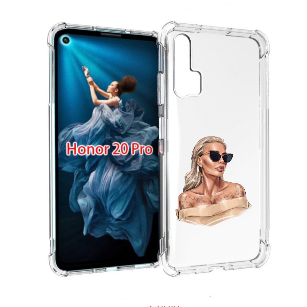 

Чехол бампер MyPads блондинка-в-очках женский для Honor 20 Pro п, Прозрачный, Tocco