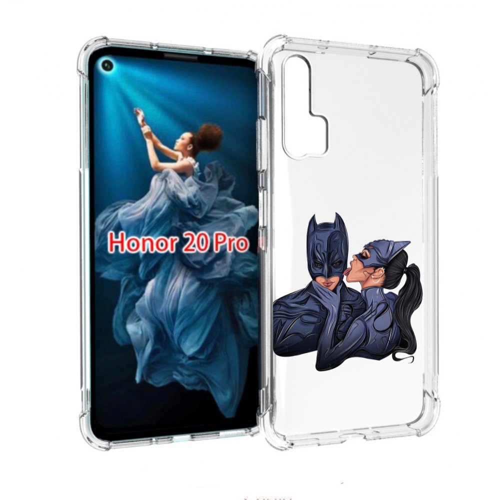 

Чехол бампер MyPads бетман-и-кошка для Honor 20 Pro противоударный, Прозрачный, Tocco