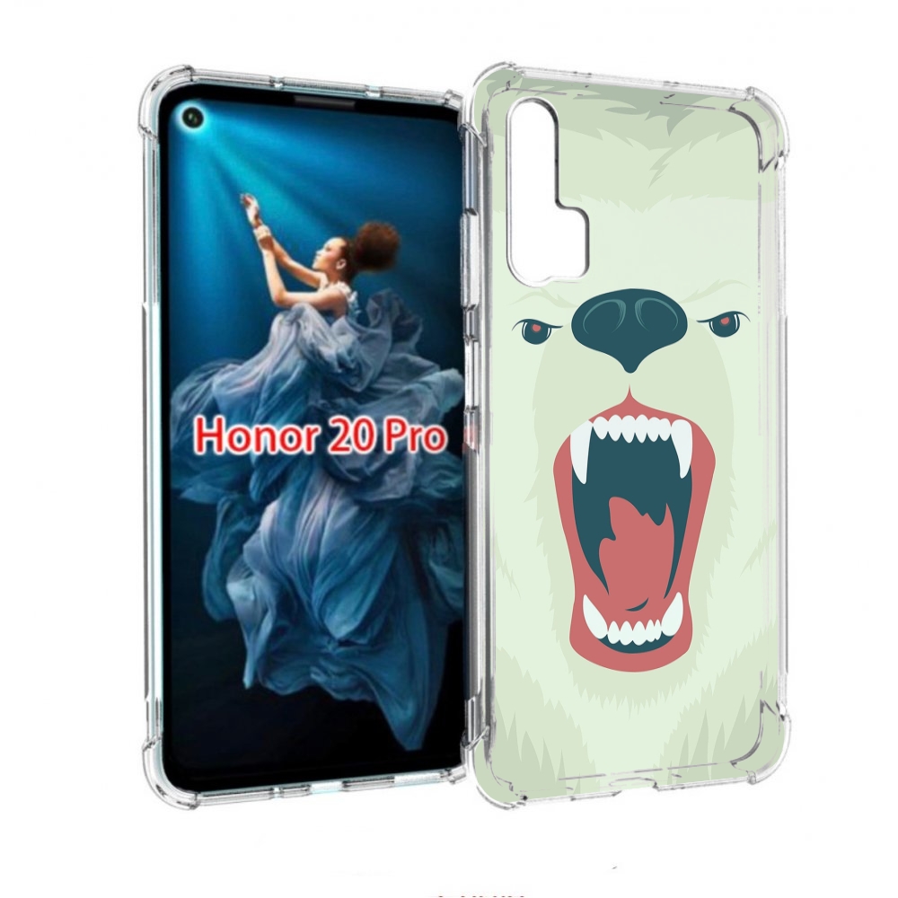 

Чехол бампер MyPads белый-медведь для Honor 20 Pro противоударный, Прозрачный, Tocco