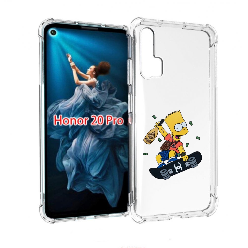 

Чехол бампер MyPads барт-скейтер детский для Honor 20 Pro против, Прозрачный, Tocco