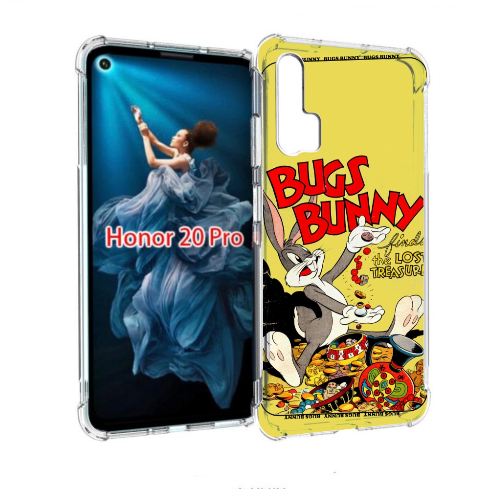 

Чехол бампер MyPads бакс-банни-и-еда для Honor 20 Pro противоуда, Прозрачный, Tocco