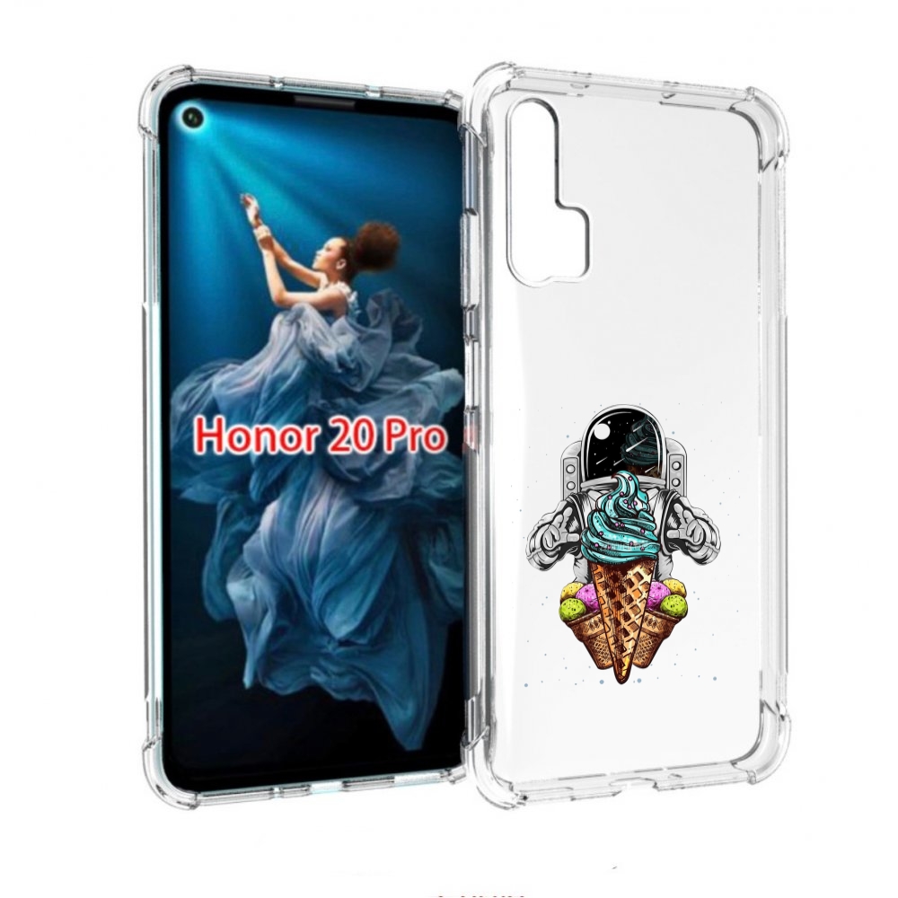 

Чехол бампер MyPads астронавт-любит-мороженное для Honor 20 Pro, Прозрачный, Tocco