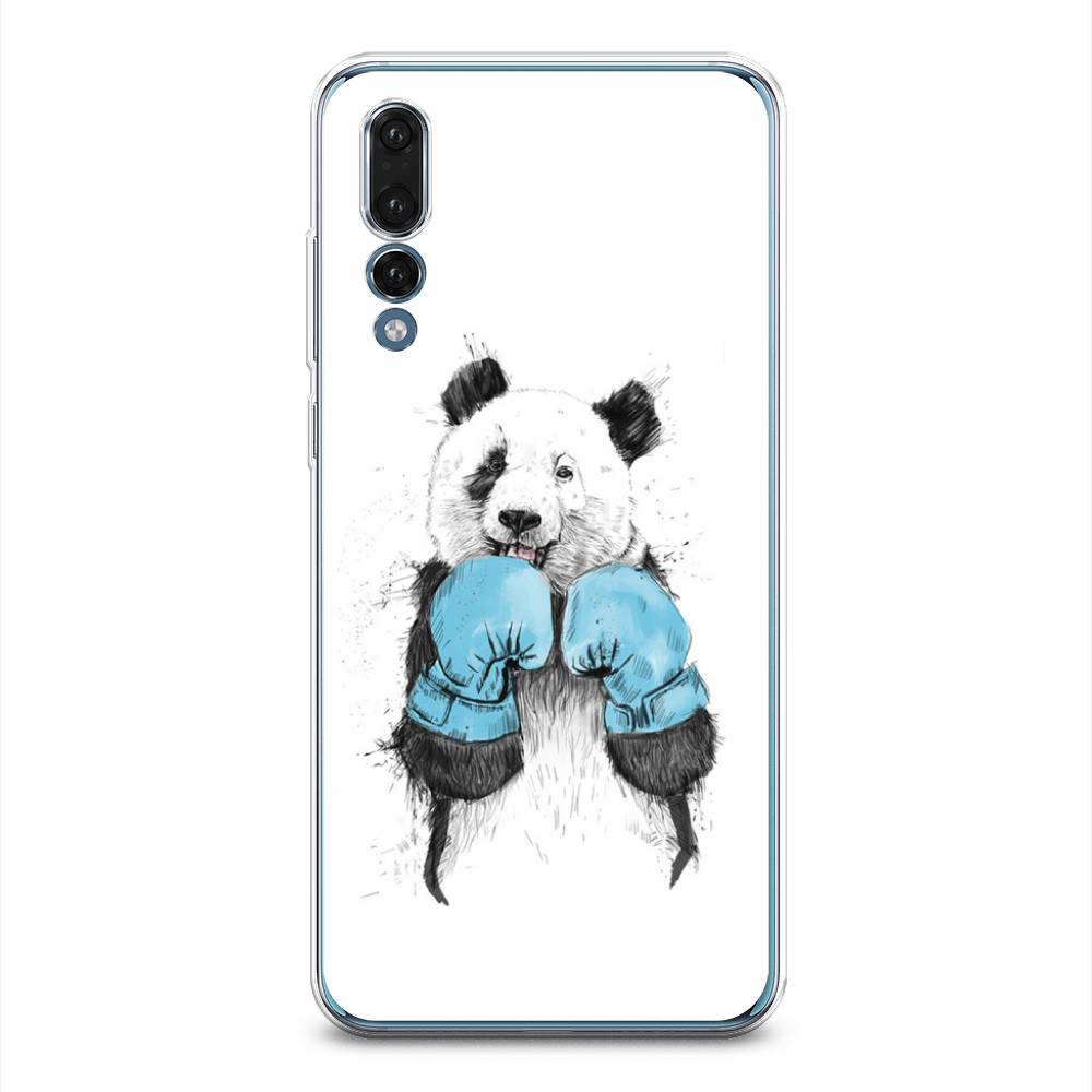 

Чехол на Huawei P20 Pro "Панда боксер", Голубой;белый;серый, 65050-1