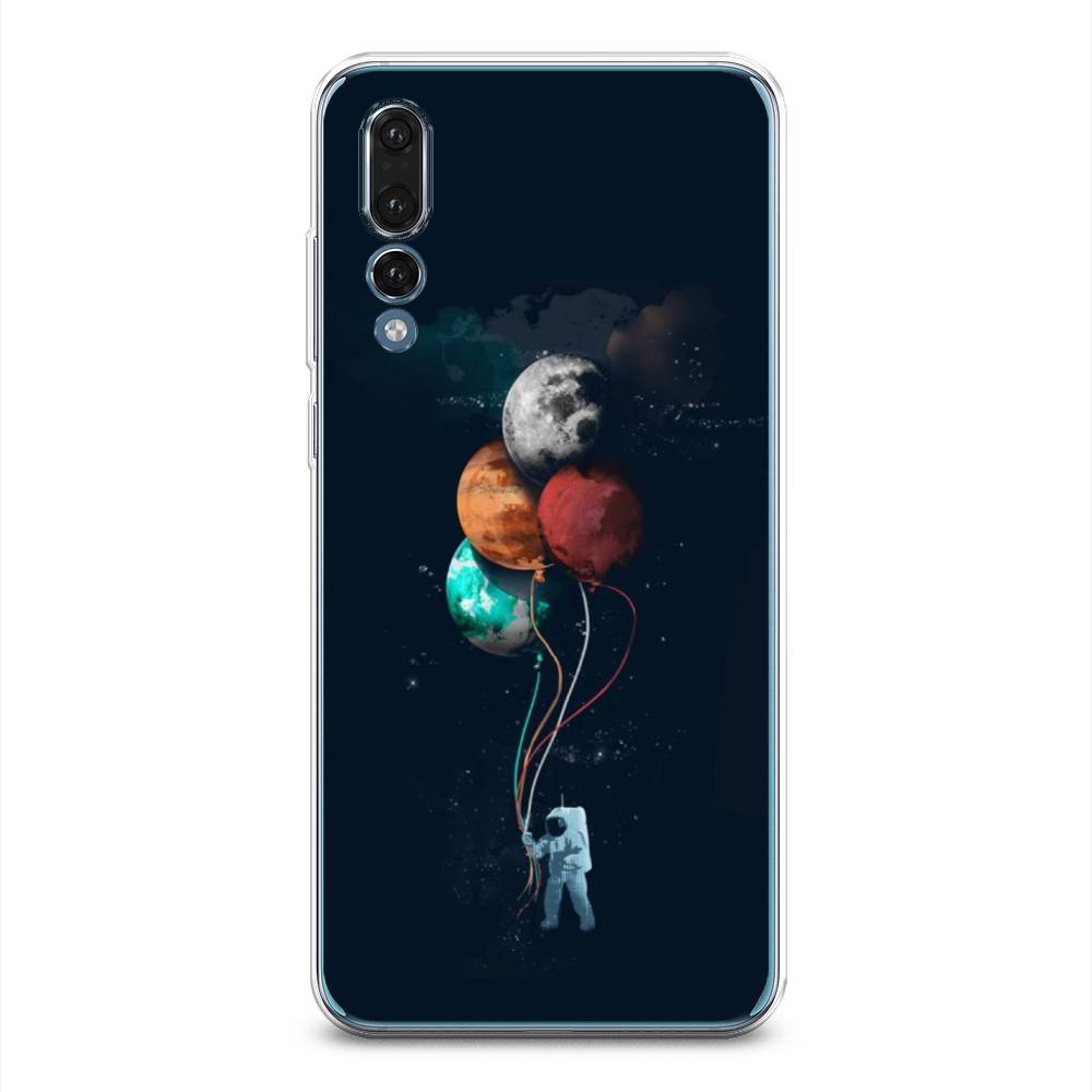 

Чехол на Huawei P20 Pro "Космонавт с шариками", Разноцветный, 65050-4