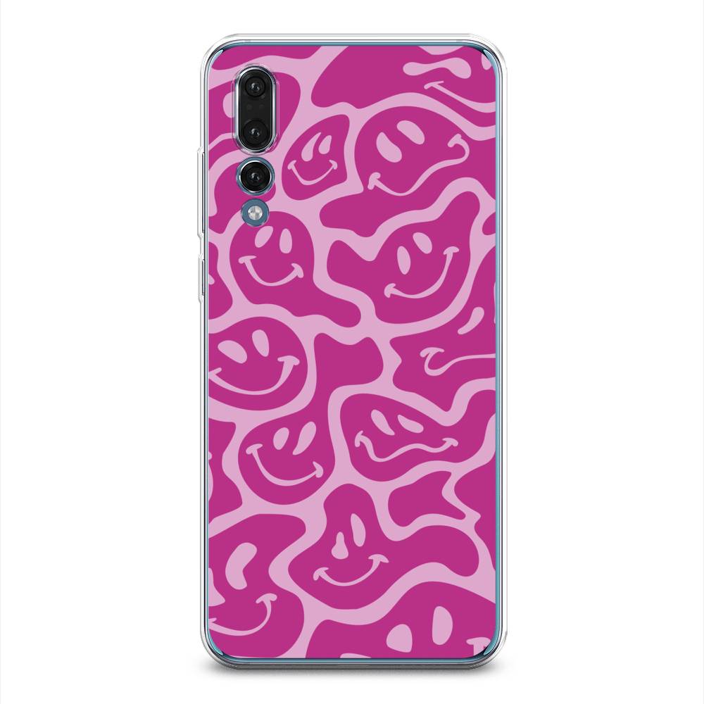 

Чехол на Huawei P20 Pro "Расплывчатые смайлики розовые", Фиолетовый, 65050-6