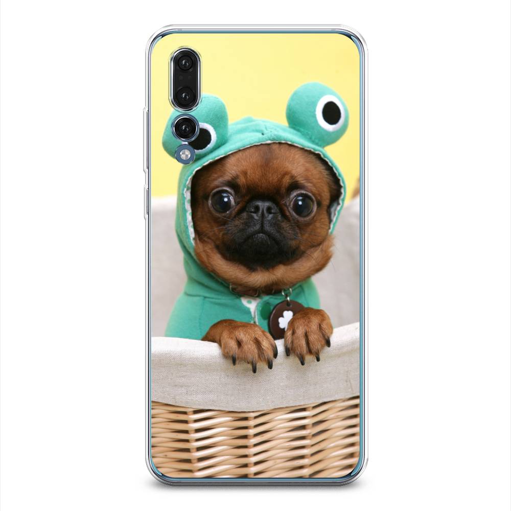 

Чехол на Huawei P20 Pro "Собачка в шапке лягушки", Коричневый;желтый;голубой, 65050-1