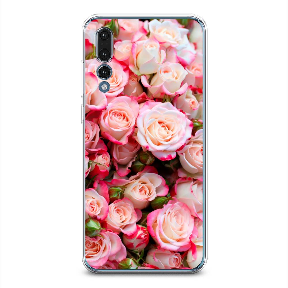 

Чехол на Huawei P20 Pro "Много роз", Розовый, 65050-2