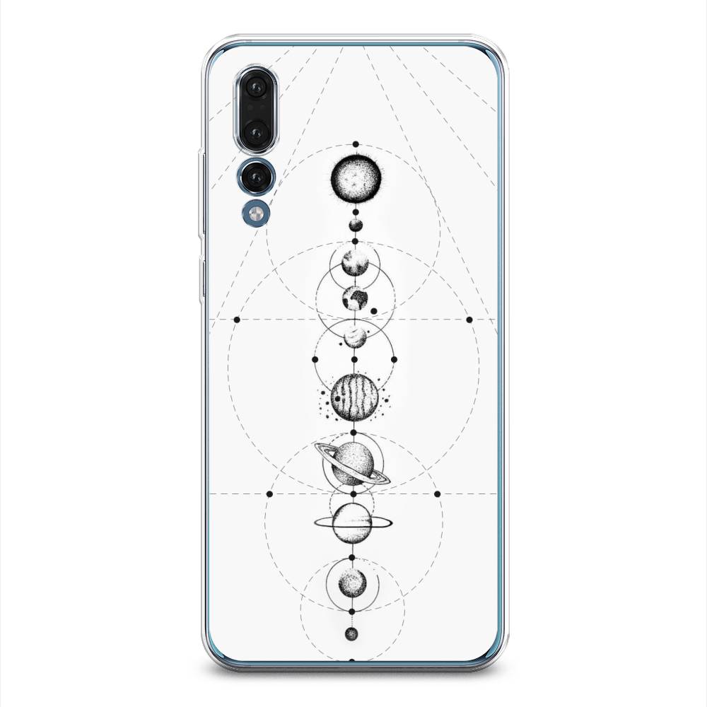 

Чехол на Huawei P20 Pro "Парад планет", Серый, 65050-2