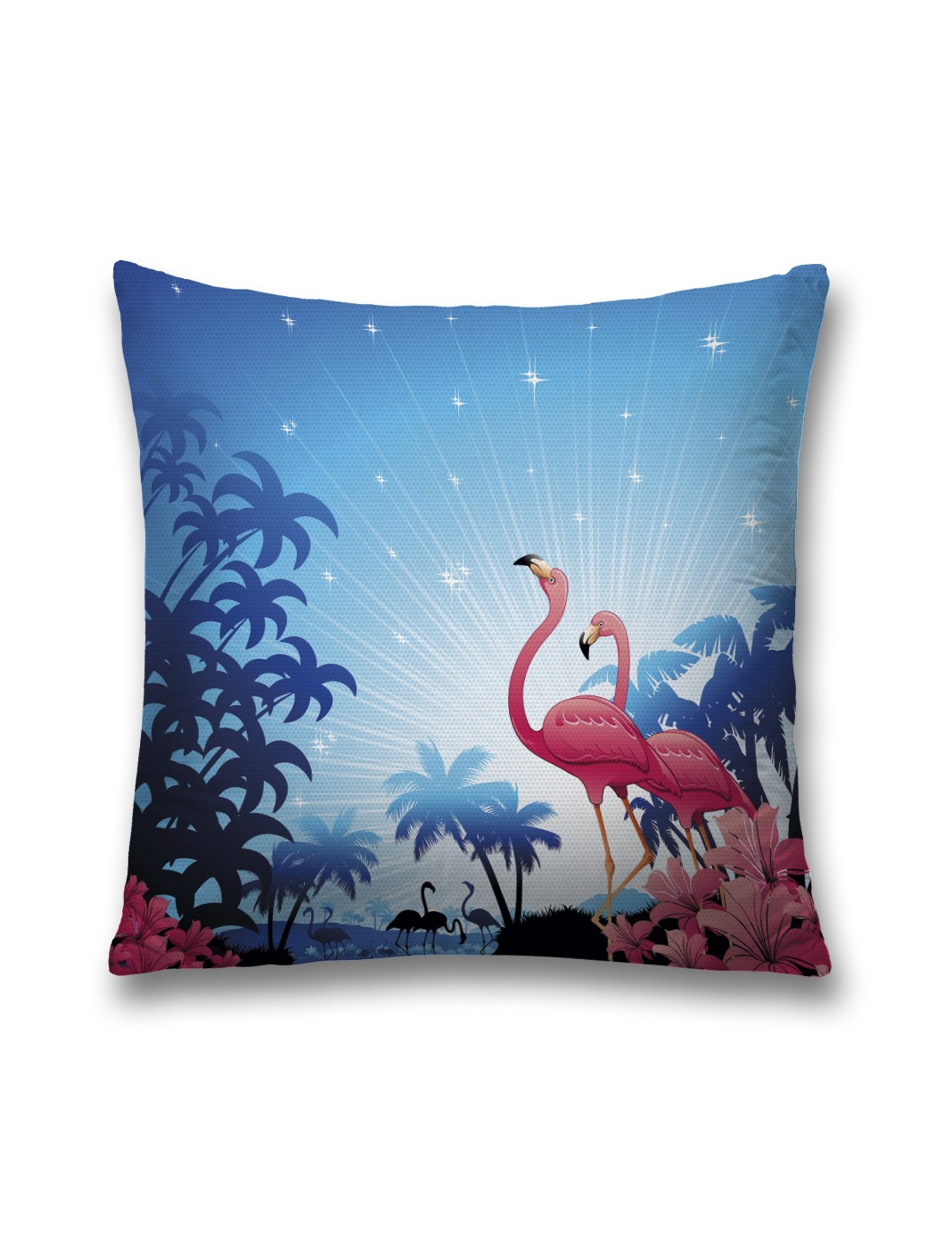 

Наволочка декоративная JoyArty "Пара фламинго на рассвете" на молнии, 45x45 см, Розовый