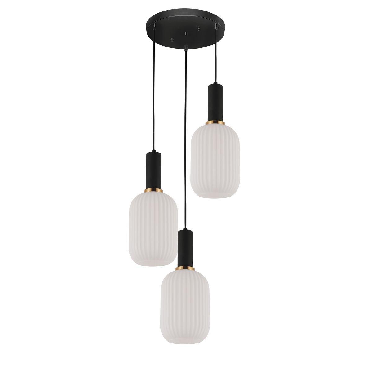 

Подвесная люстра Lumina Deco Rico LDP 1218-3 WT+BK