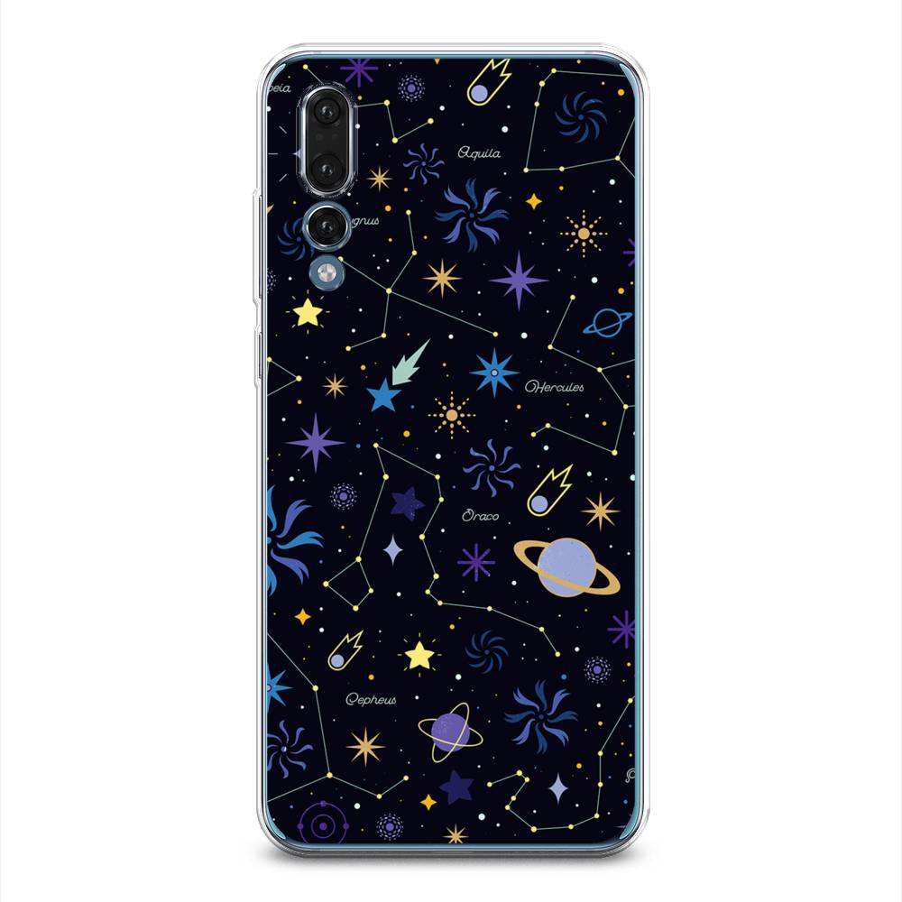 

Чехол на Huawei P20 Pro "Цветной космос", Желтый, 65050-2