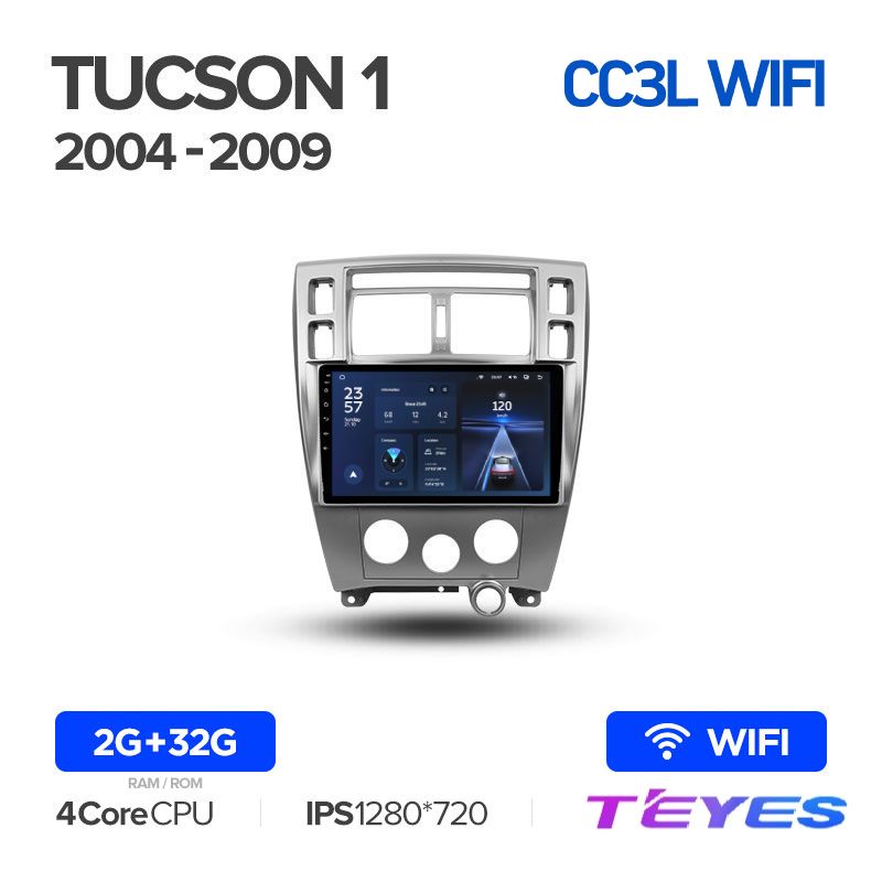 

Магнитола Teyes CC3L Wi-Fi 2/32 10" для Hyundai Tucson 1 2004-2009, CC3L Wi-Fi 2/32 10"