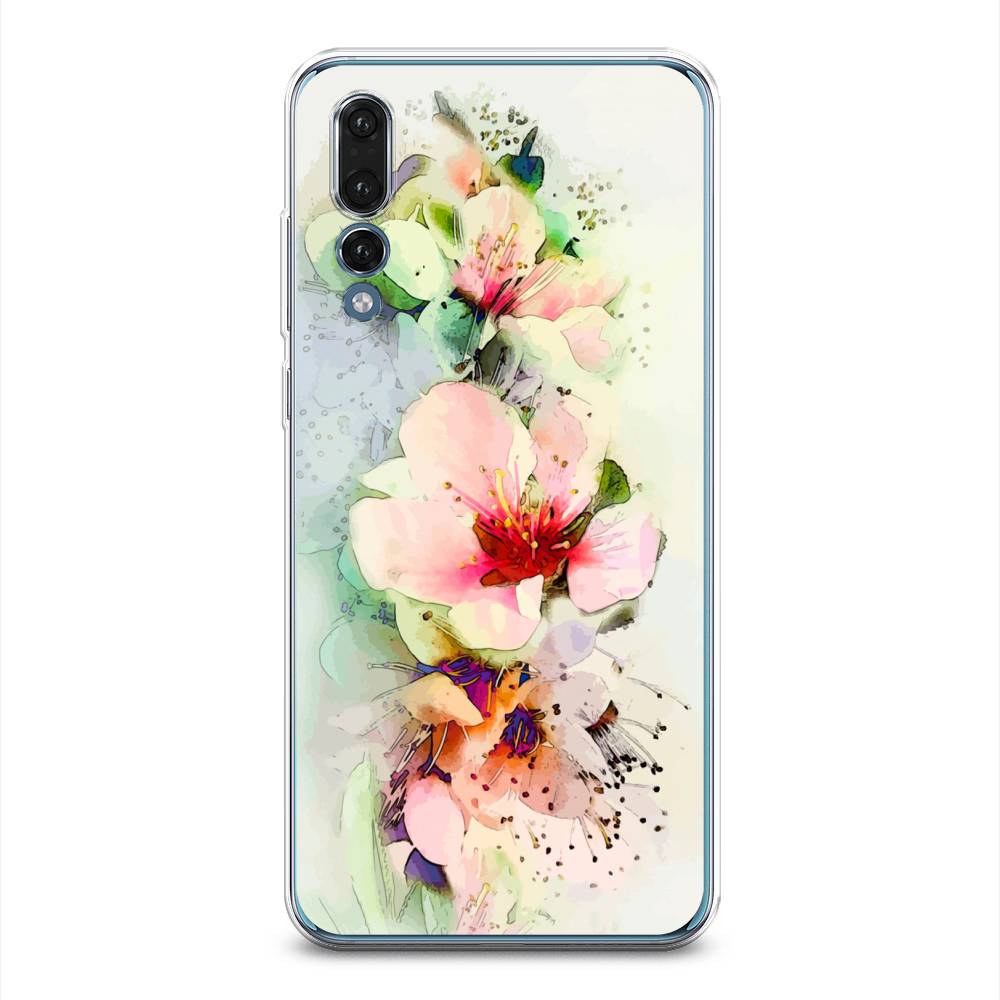 

Чехол на Huawei P20 Pro "Нежные цветы", Зеленый;розовый, 65050-2