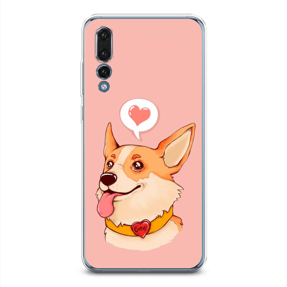 

Чехол на Huawei P20 Pro "Корги язык", Розовый;коричневый, 65050-1