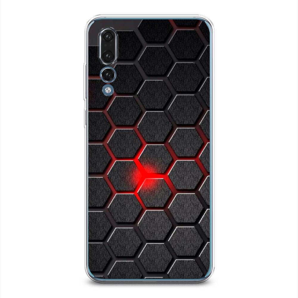 

Чехол на Huawei P20 Pro "Соты красные", Красный;черный;серый, 65050-3