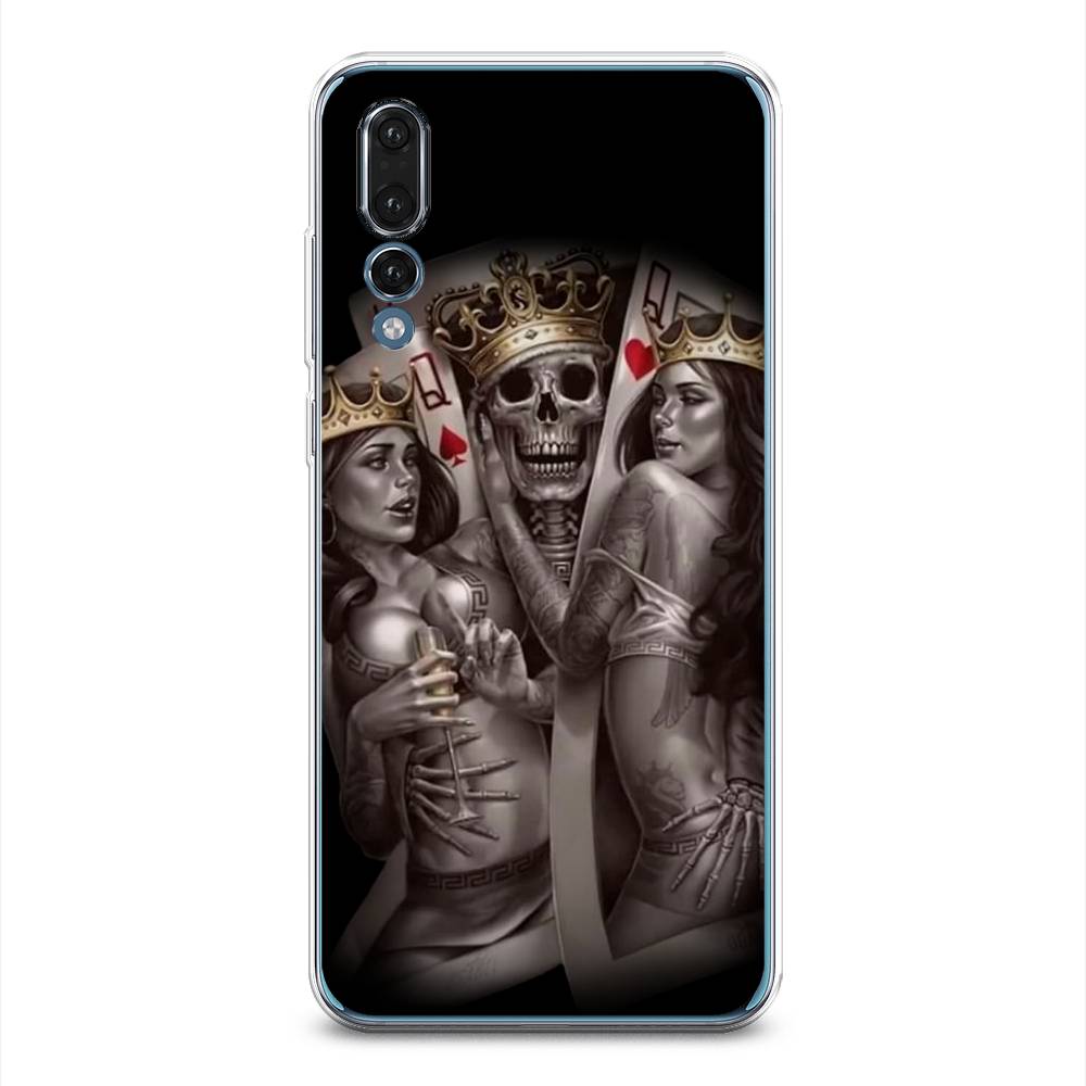 

Чехол на Huawei P20 Pro "Карты король и королевы", Серый;желтый, 65050-6