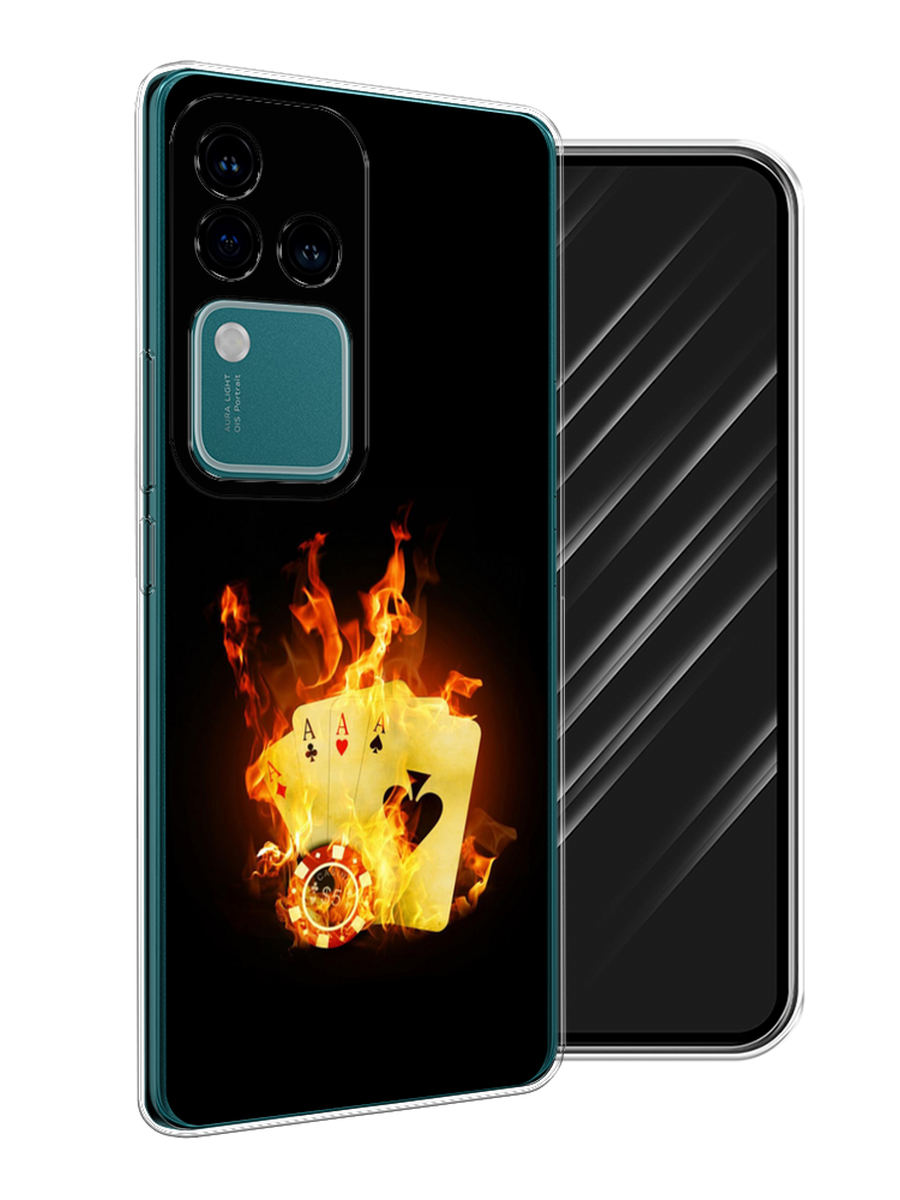 

Чехол Awog на Vivo V30 Pro/S18 Pro "Горящие карты", Черный;оранжевый, 2610050-1