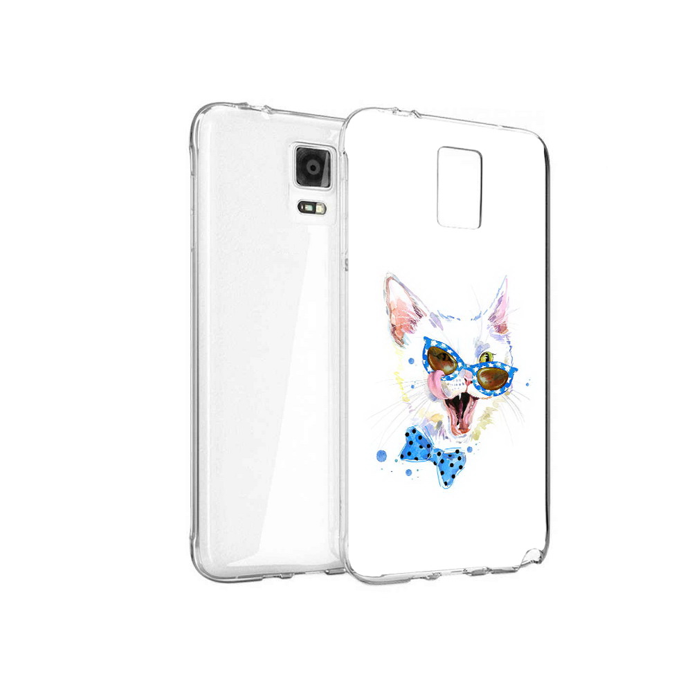 

Чехол MyPads Tocco для Samsung Galaxy Note 4 белый кот, Прозрачный, Tocco
