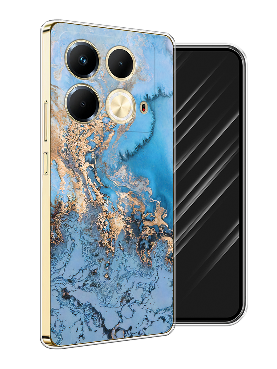 

Чехол Awog на Infinix Note 40 "Морозная лавина синяя", Серебристый, 3105850-1
