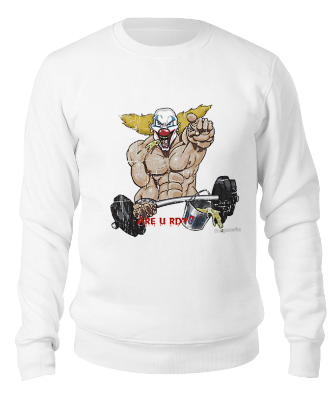 

Свитшот унисекс Printio Clown the pukie белый S, Clown the pukie