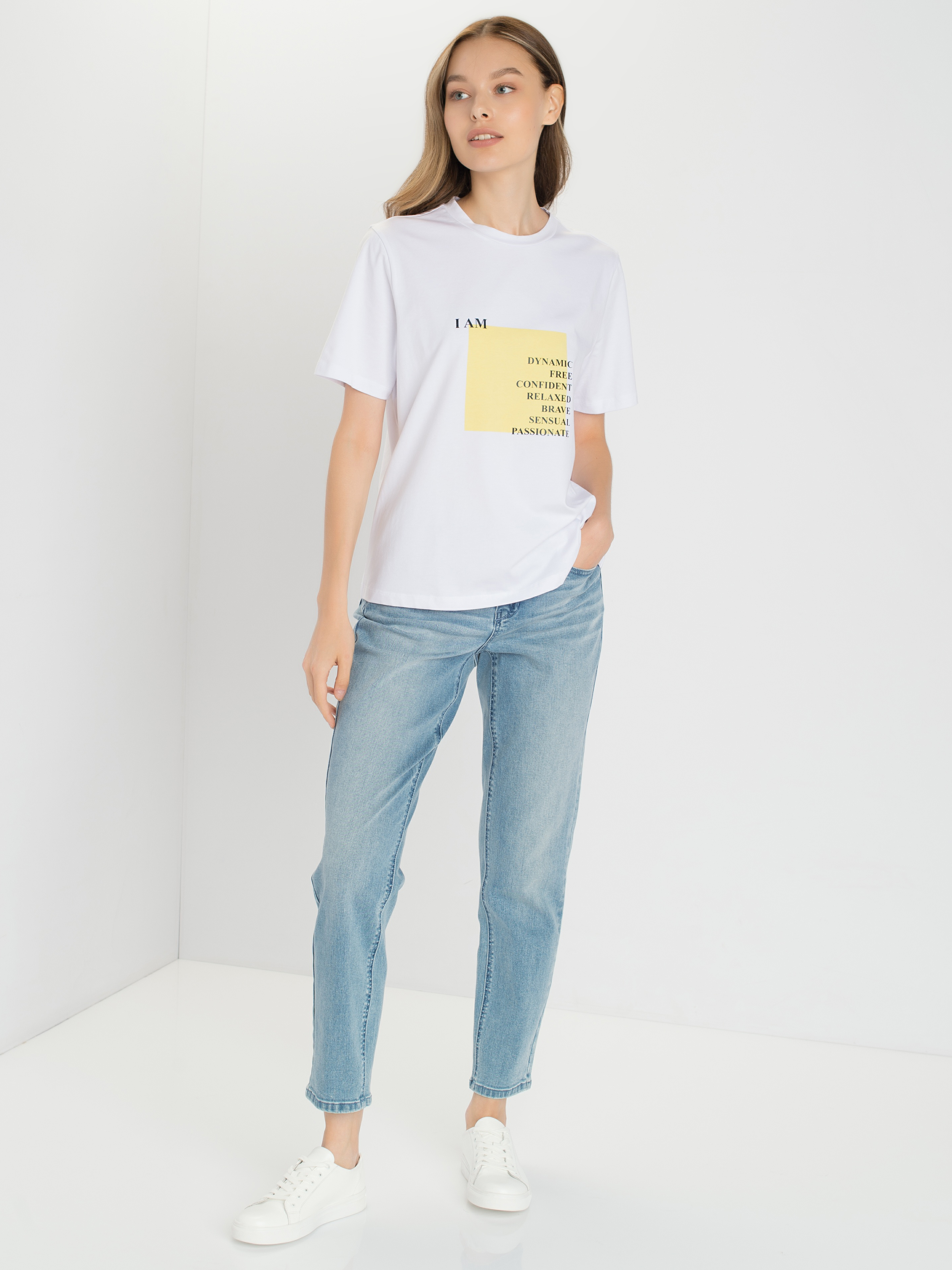 

Футболка женская TAIFUN by GERRY WEBER 171029-16133-9602 белая 46, 171029-16133-9602