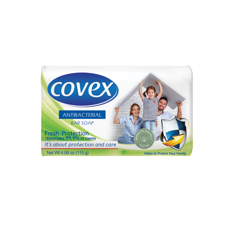 Туалетное мыло антибактериальное Covex Antibacterial Soap Fresh Protection 115 г антибактериальное и противогрибковое мыло с нимом 100 г neem soap kairali