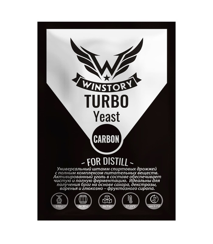 фото Дрожжи активные сухие winstory turbo carbon, 110 г