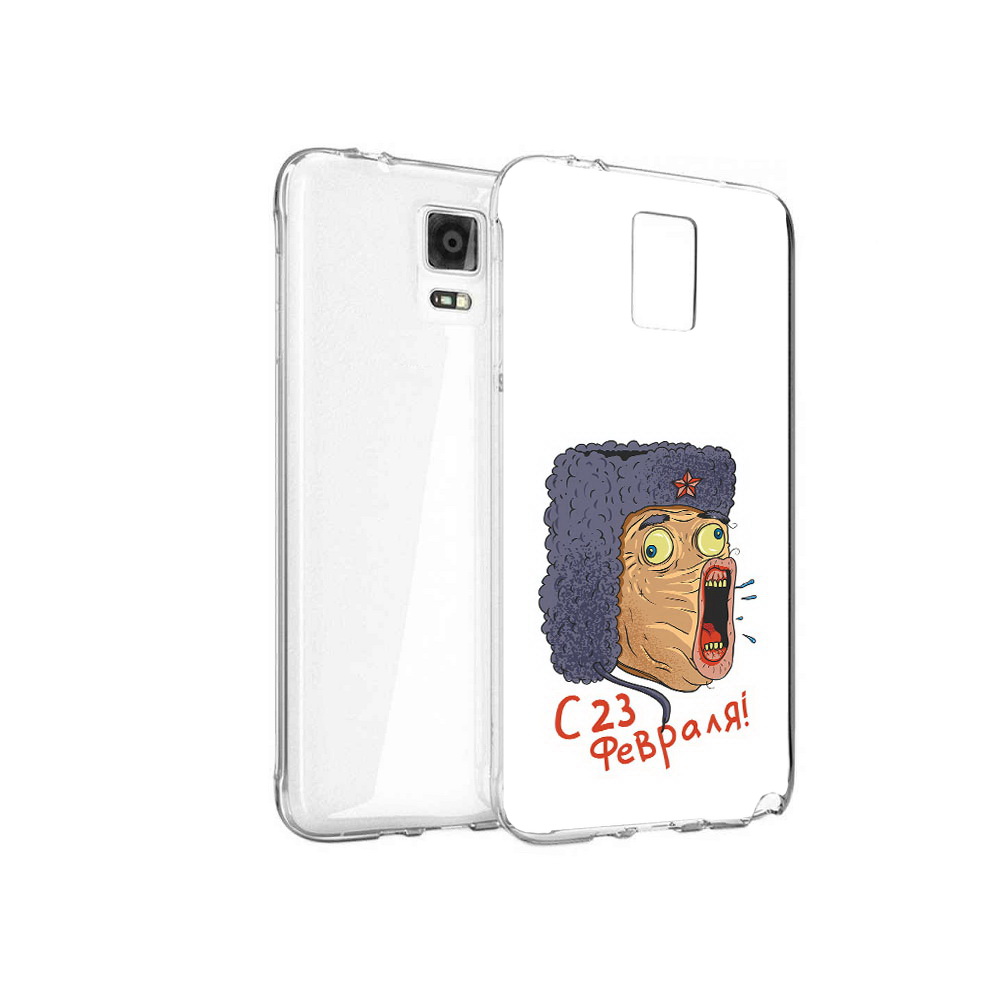 

Чехол MyPads Tocco для Samsung Galaxy Note 4 23 февраля смешная эмоция, Прозрачный, Tocco
