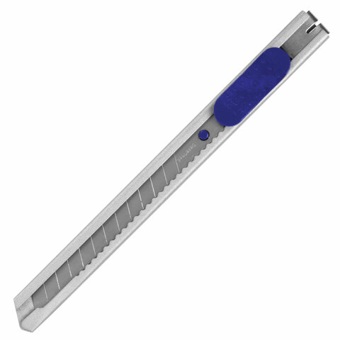 

Нож канцелярский 9мм Brauberg Extra 60, металлический 24шт., Серебристый;синий