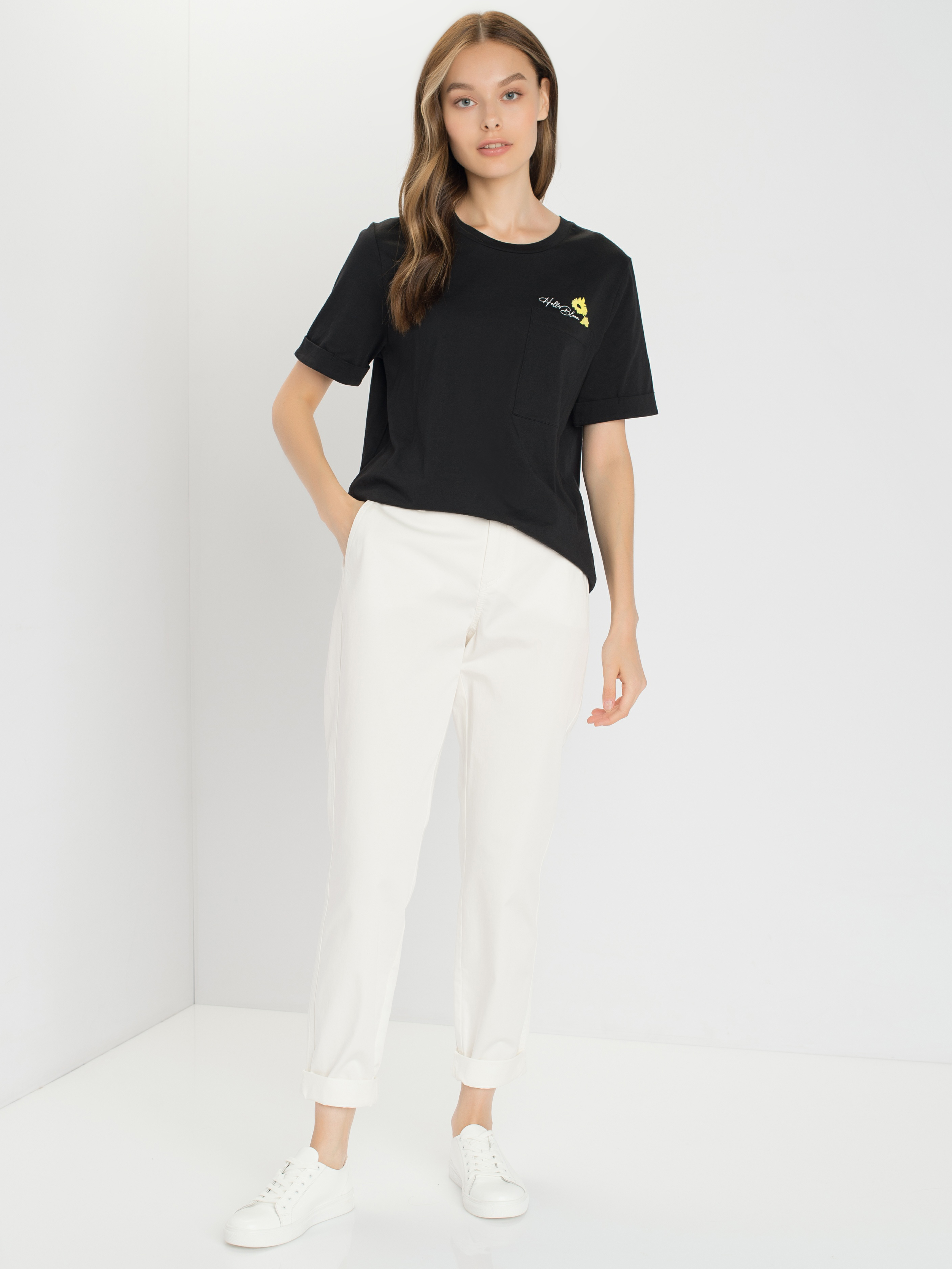 

Футболка женская TAIFUN by GERRY WEBER 171019-16121-1102 черная 44, 171019-16121-1102