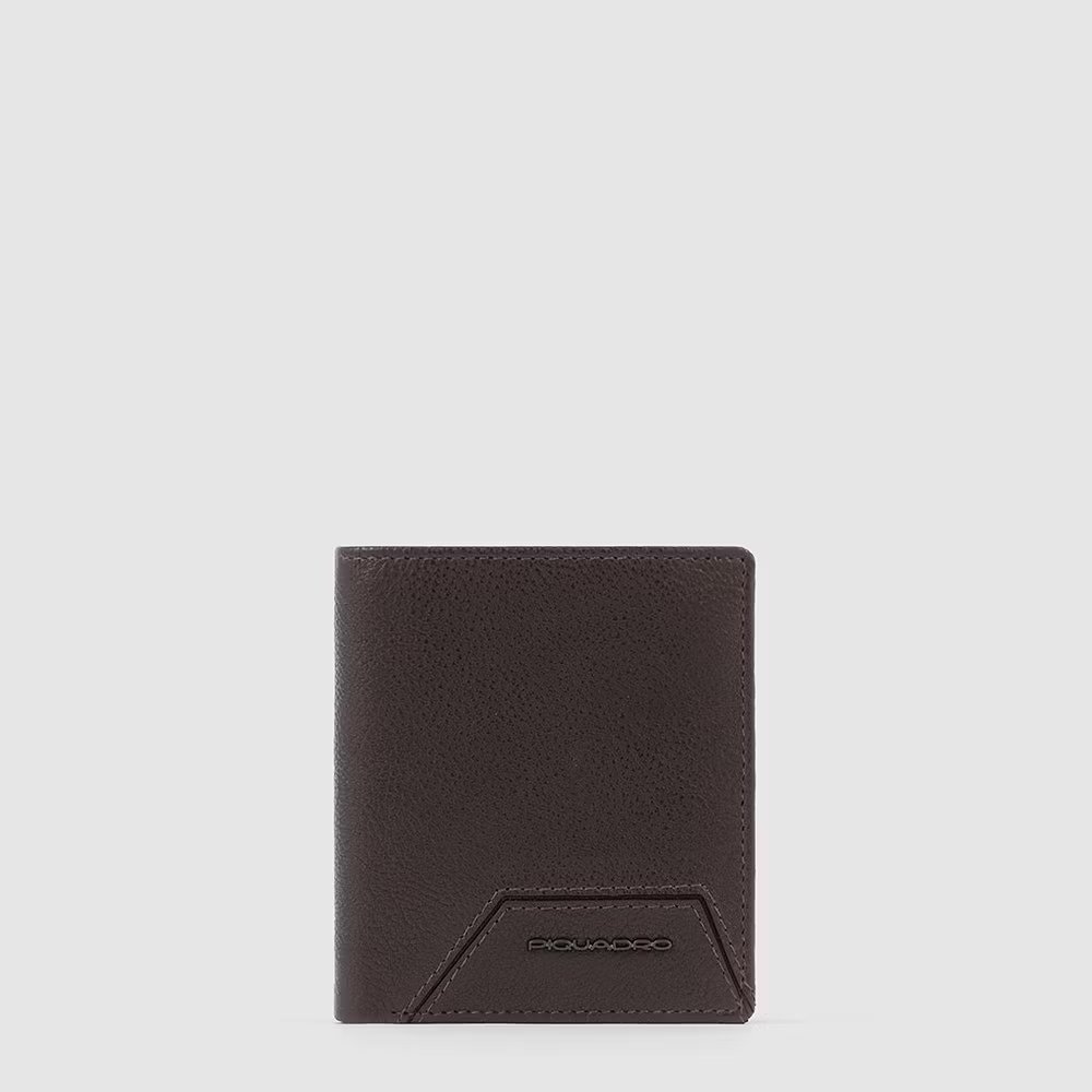 Портмоне мужское Piquadro Vertical men's wallet with coin pocket, credit коричневое