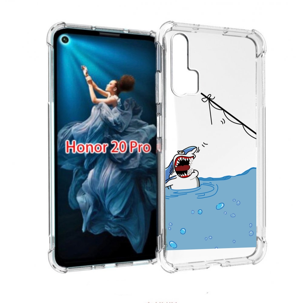 

Чехол бампер MyPads акула-рисунок для Honor 20 Pro противоударный, Прозрачный, Tocco
