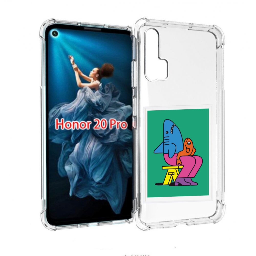 

Чехол бампер MyPads акула синяя в штанах для Honor 20 Pro против, Прозрачный, Tocco
