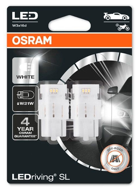 фото Лампа w21w 12v 2,0w ledriving, 2шт. блистер osram