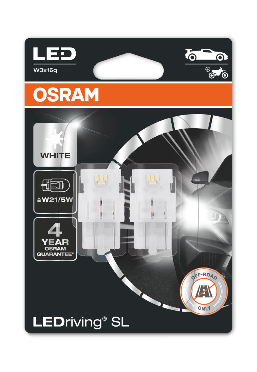 фото Лампа w21/5w 12v 1,9w ledriving, 2шт. блистер osram