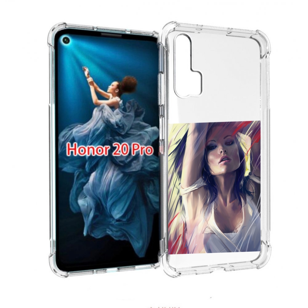 

Чехол бампер MyPads акварельная-девушка женской для Honor 20 Pro, Прозрачный, Tocco