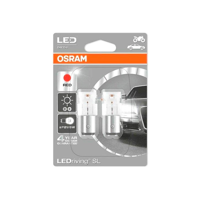 фото Лампа w21/5w 12v 1,7w ledriving, 2шт. блистер osram