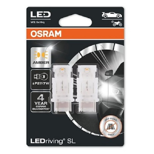 фото Лампа p27/7w 12v 1,3w ledriving, 2шт. блистер osram