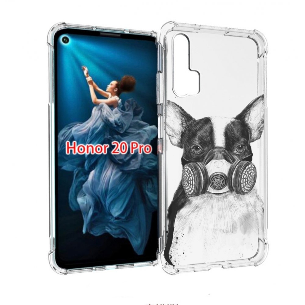 

Чехол бампер MyPads Французский бульдог для Honor 20 Pro противо, Прозрачный, Tocco