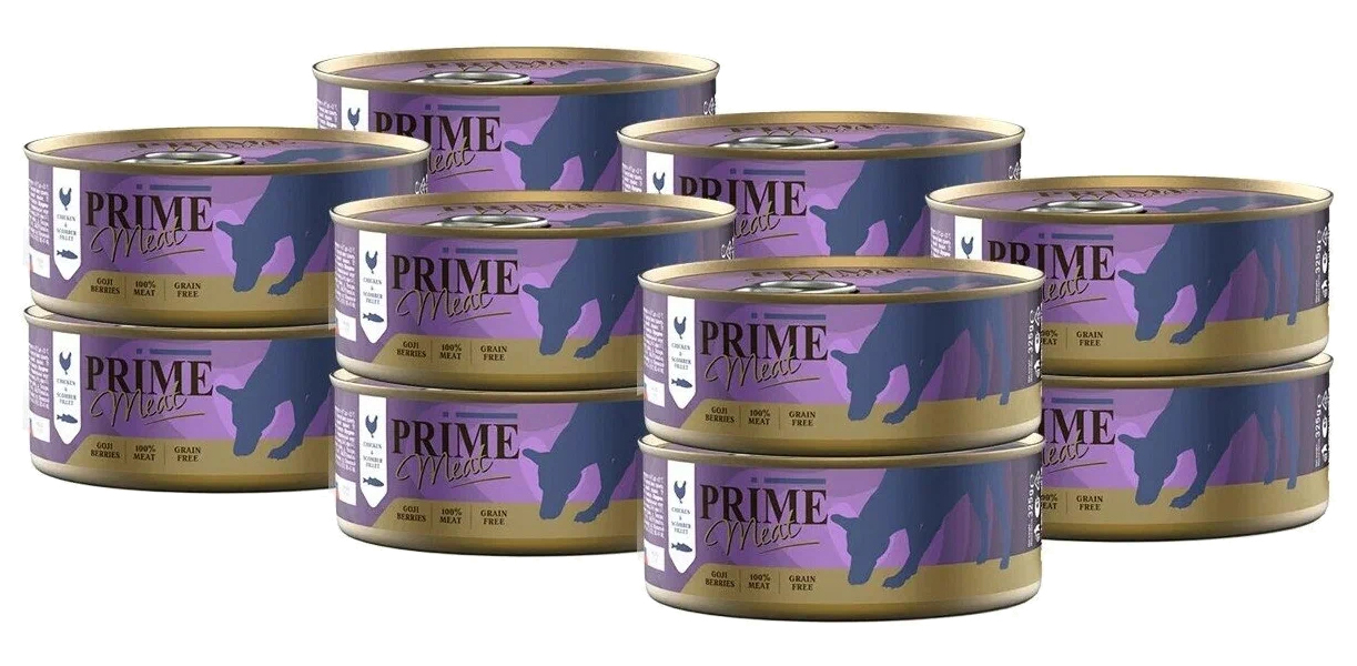 

PRIME MEAT PRIME MEAT DOG GRAIN FREE беззерновые для взрослых собак с курицей и скумбрией