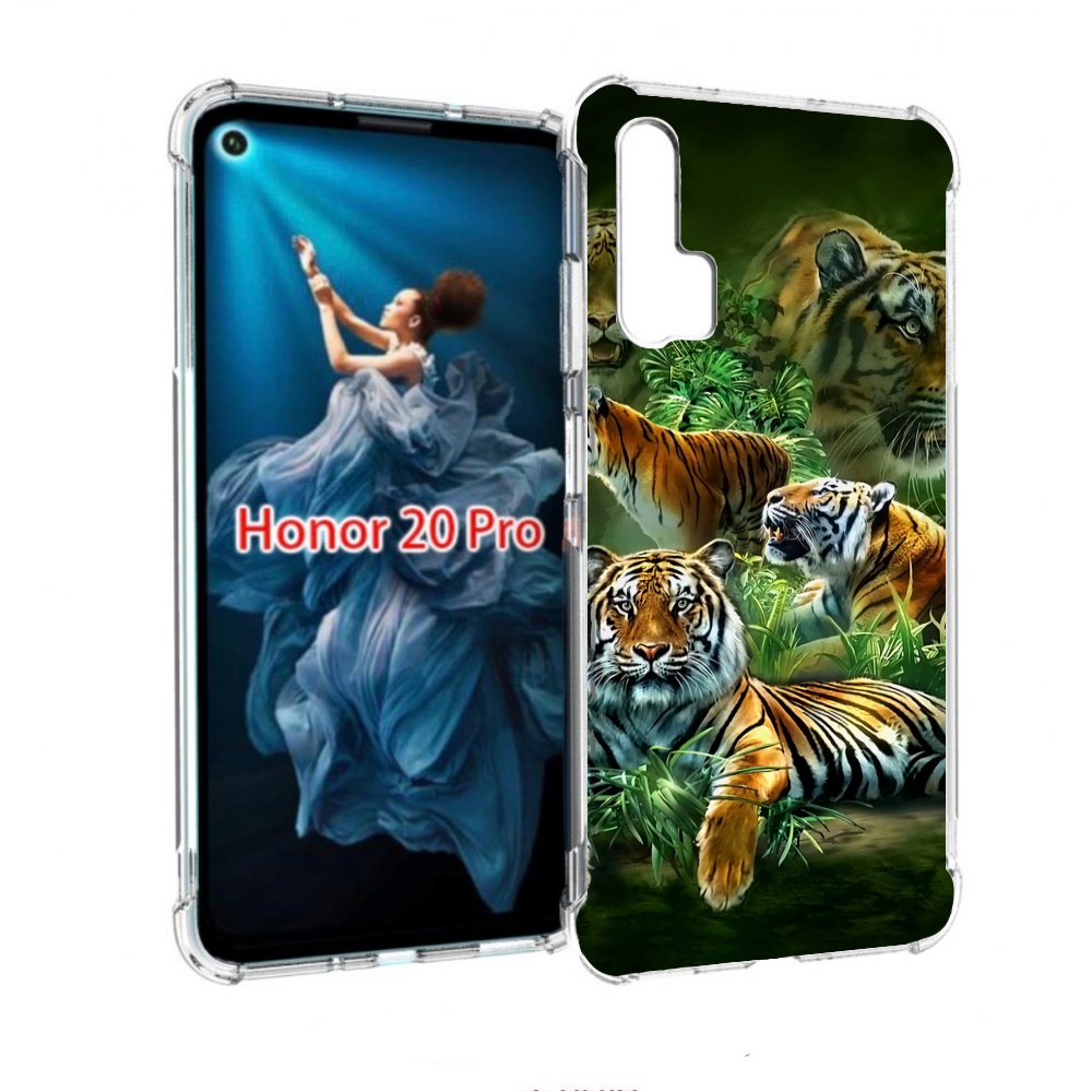 

Чехол бампер MyPads Тигры для Honor 20 Pro противоударный, Прозрачный, Tocco