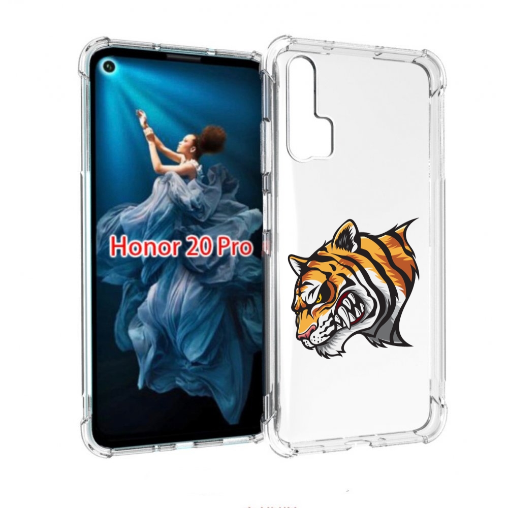 

Чехол бампер MyPads Тигр для Honor 20 Pro противоударный, Прозрачный, Tocco