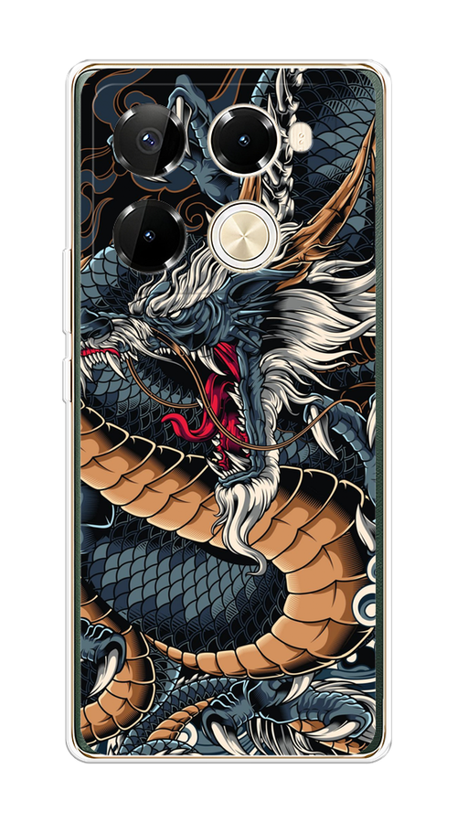 

Чехол на Infinix Note 40 Pro 5G/Note 40 Pro Plus "Japanese Dragon", Коричневый;черный;синий, 3105950-1