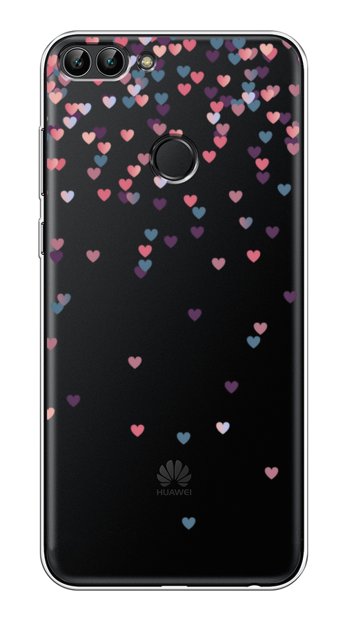 

Чехол на Huawei Y9 2018 "Посыпка сердечки", Розовый;фиолетовый, 64950-3