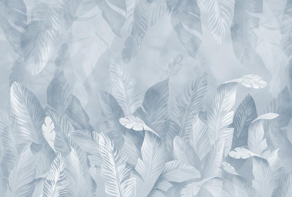 

Фотообои бесшовные Голубые тропические листьяВ280смхШ415 см, Master Fresok, Голубые тропические листья