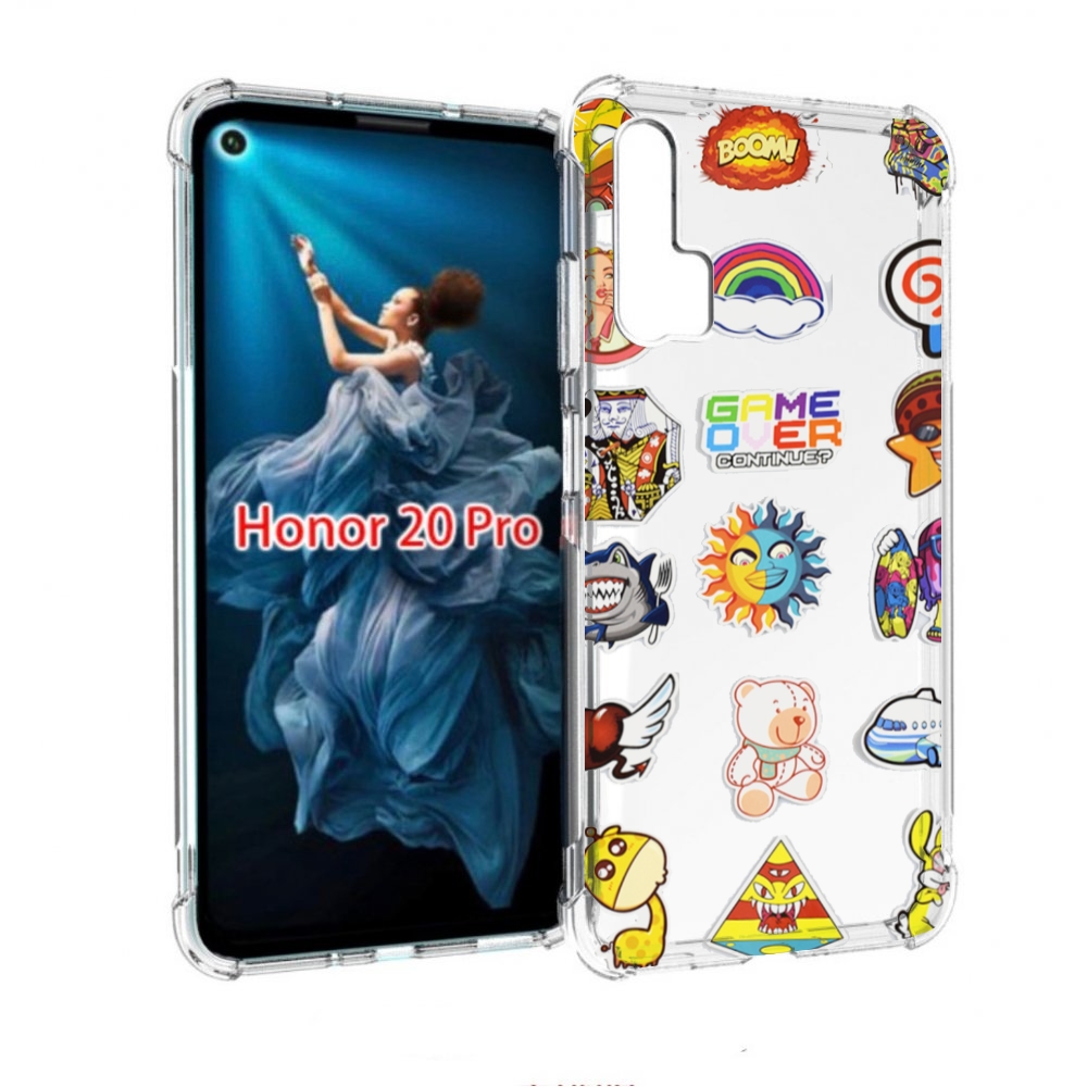 

Чехол бампер MyPads Стикеры для Honor 20 Pro противоударный, Прозрачный, Tocco