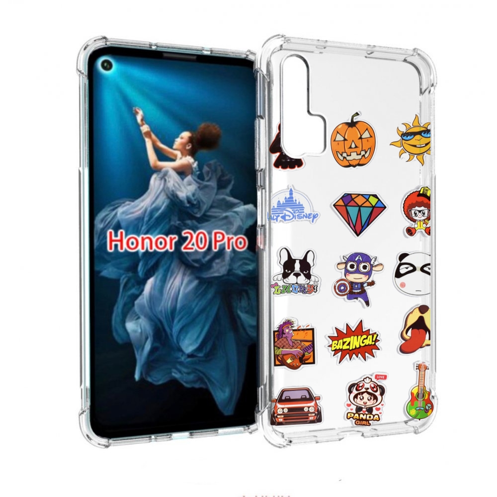 

Чехол бампер MyPads Стикеры-2 для Honor 20 Pro противоударный, Прозрачный, Tocco